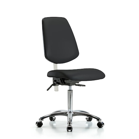 Clean Room Chair Vin Med Ben Chair, Med, Bk, Blk, CL100, No Arms, 22