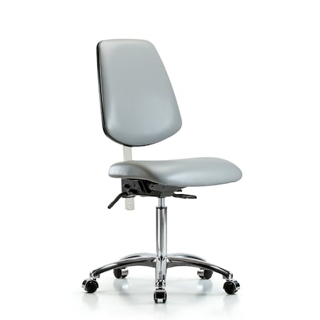 Clean Room Chair Vin Med Ben Chair, Med, Bk, Dov, CL100, No Arms, 22