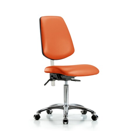 Clean Room Chair Vin Med Ben Chair, Med, Bk, Orange, CL100, No Arms, 22