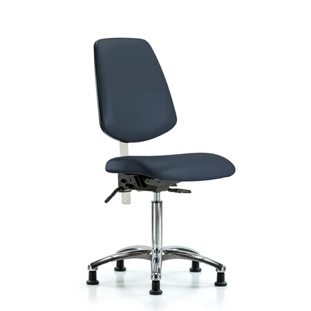 Clean Room Chair Vin Med Ben Chair, Med, Bk, Nav, CL100, No Arms, 22