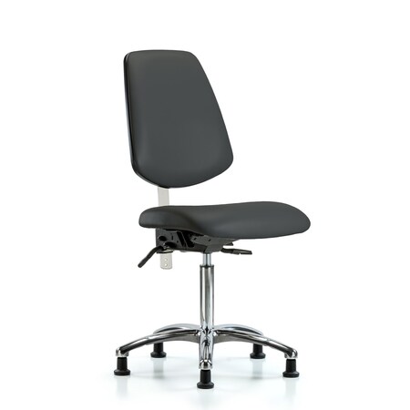 Clean Room Chair Vin Med Ben Chair, Med, Bk, Gry, CL100, No Arms, 22