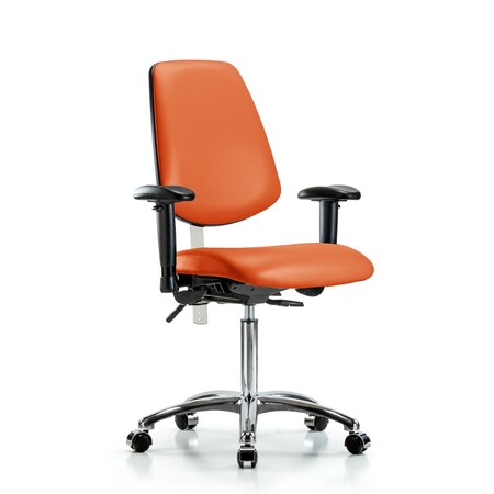 Clean Room Chair Vin Med Ben Chair, Med, Bk, Orange, CL100, Adjustable Arms, 22