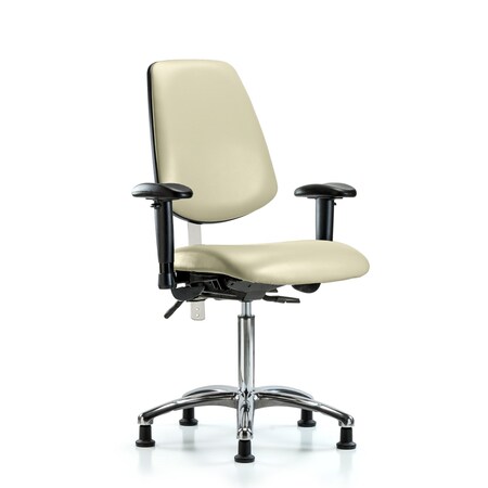 Clean Room Chair Vin Med Ben Chair, Med, Bk, Wht, CL100, Adjustable Arms, 22
