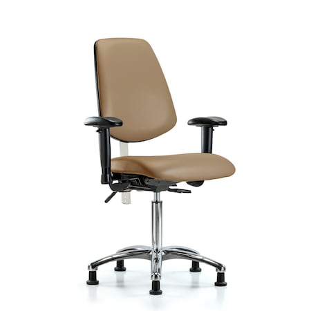 Clean Room Chair Vin Med Ben Chair, Med, Bk, Taupe, CL100, Adjustable Arms, 22
