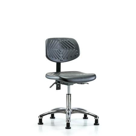 Desk Chair Desk Chair, Polyurethane, Chrome Glides, No Arms, 17