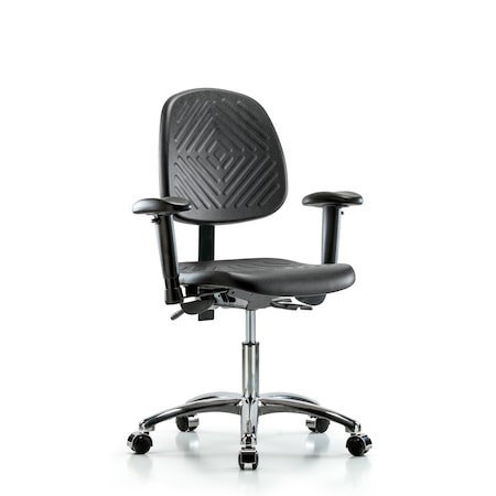 Desk Chair Desk Chair, Poly, Chrome, Adj Arms Casters, Adjustable Arms, 17