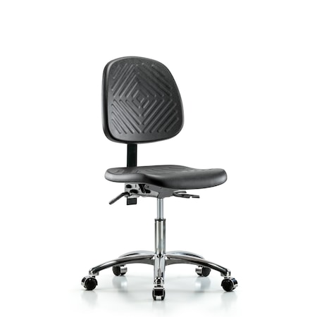 Desk Chair Desk Chair, Poly, Chrome, Tilt Casters, No Arms, 17