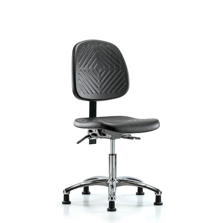 Desk Chair Desk Chair, Poly, Chrome, Tilt Glides, No Arms, 17