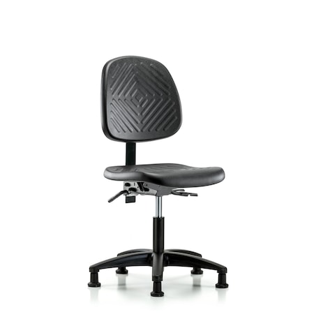 Desk Chair Desk Chair, Med, Poly, Bk, Glides, No Arms, 17
