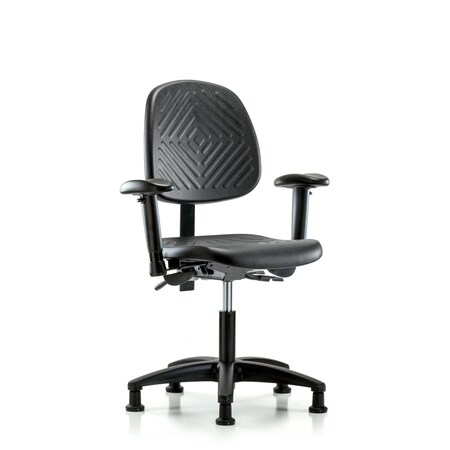 Desk Chair Desk Chair, Med, Poly, Bk, AA, Glides, Adjustable Arms, 17