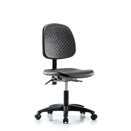 Desk Chair Desk Chair, Med, Poly, Bk, Tilt, Casters, No Arms, 17