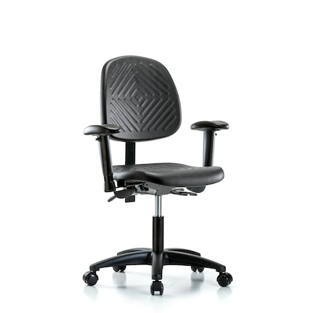 Desk Chair Desk Chair, Med, Poly, Bk, Tilt, AA, Casters, Adjustable Arms, 17