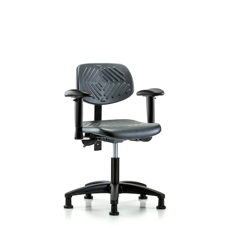 Desk Chair Desk Chair, Poly, Tilt Adj Arms Glides, Adjustable Arms, 17