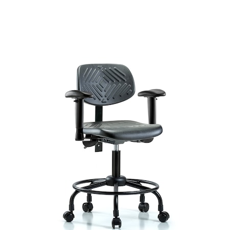 Desk Chair Desk Chair, Poly, RT Tilt AA Casters, Adjustable Arms, 19