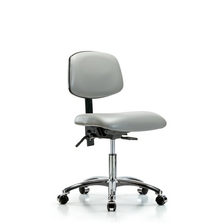 Desk Chair Desk Chair, Vinyl, Chrome Casters, Dov, No Arms, 18