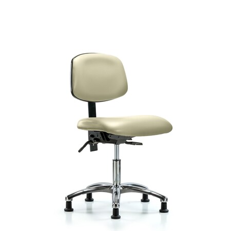 Desk Chair Desk Chair, Vinyl, Chrome Glides, Wht, No Arms, 18