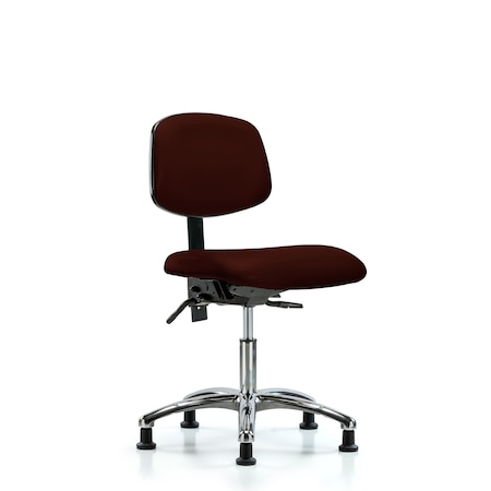 Desk Chair Desk Chair, Vinyl, Chrome Tilt Glides, Burg, No Arms, 18