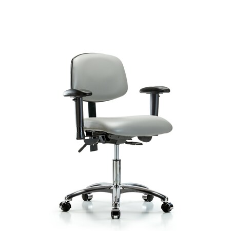 Desk Chair Desk Chair, Vinyl, Chr Tilt AA Casters, Dov, Adjustable Arms, 18