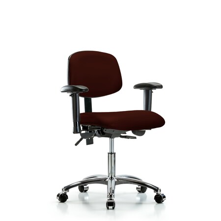 Desk Chair Desk Chair, Vin, Chr Tilt AA Casters, Burg, Adjustable Arms, 18