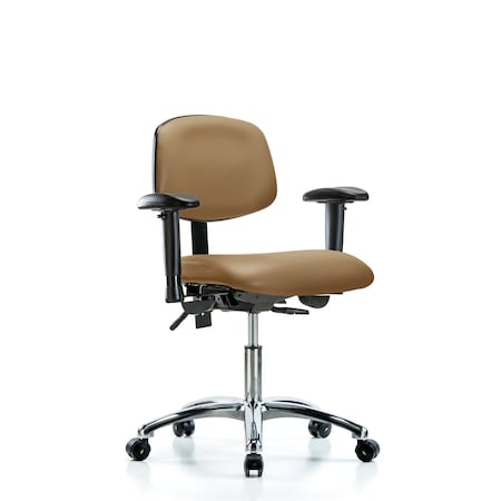 Desk Chair Desk Chair, Vin, Chr Tilt AA Casters, Taupe, Adjustable Arms, 18