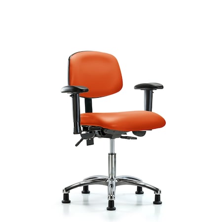 Desk Chair Desk Chair, Vin, Chr Tilt AA Glides, Orange, Adjustable Arms, 18