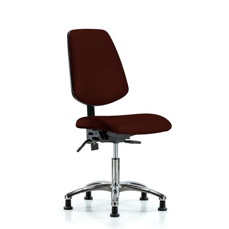 Desk Chair Desk Chair, Vinyl, Med, Bk, Chrm, Glides, Burg, No Arms, 18