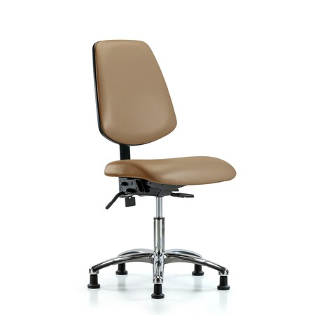 Desk Chair Desk Chair, Vinyl, Med, Bk, Chrm, Glds, Taupe, No Arms, 18