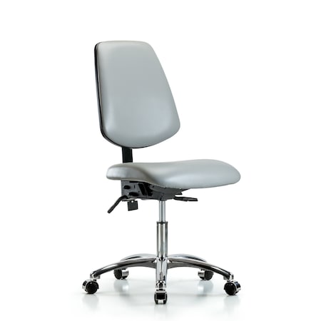 Desk Chair Desk Chair, Vinyl, Med, Bk, Cast, Dov, No Arms, 18