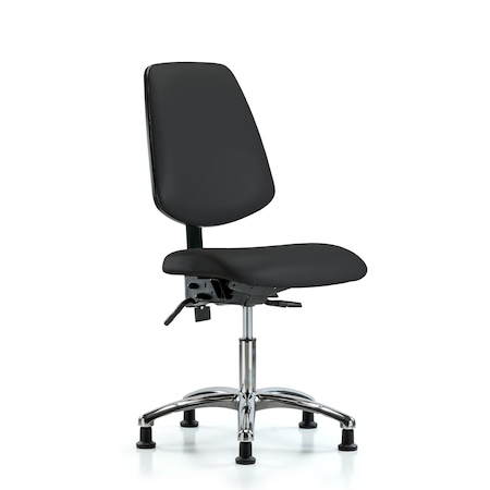 Desk Chair Desk Chair, Vinyl, Med, Bk, Glds, Blk, No Arms, 18