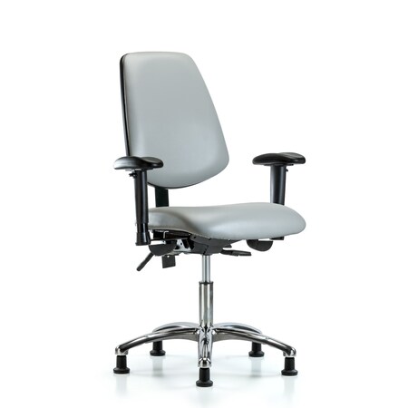 Desk Chair Desk Chair, Vinyl, Med, Bk, Glds, Dov, Adjustable Arms, 18