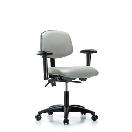 Desk Chair Desk Chair, Vinyl, AA Casters, Dov, Adjustable Arms, 18