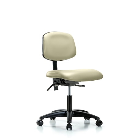 Desk Chair Desk Chair, Vinyl, Tilt Casters, Wht, No Arms, 18