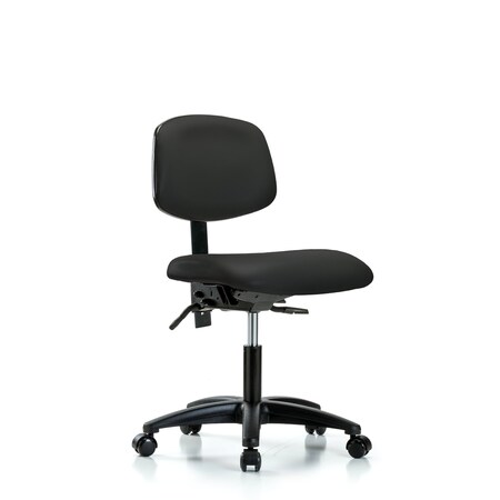 Desk Chair Desk Chair, Vinyl, Tilt Casters, Blk, No Arms, 18