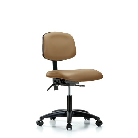Desk Chair Desk Chair, Vinyl, Tilt Casters, Taupe, No Arms, 18