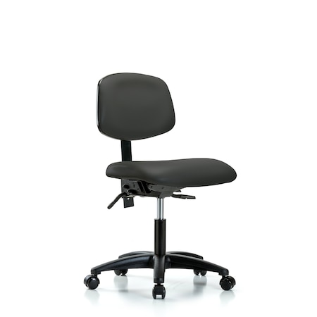 Desk Chair Desk Chair, Vinyl, Tilt Casters, Gry, No Arms, 18
