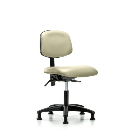 Desk Chair Desk Chair, Vinyl, Tilt Glides, Wht, No Arms, 18