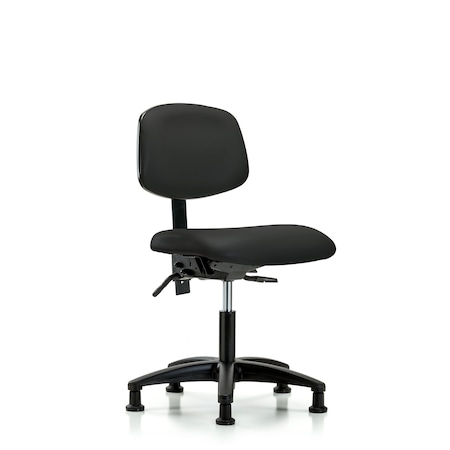Desk Chair Desk Chair, Vinyl, Tilt Glides, Blk, No Arms, 18
