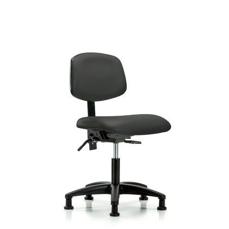 Desk Chair Desk Chair, Vinyl, Tilt Glides, Gry, No Arms, 18