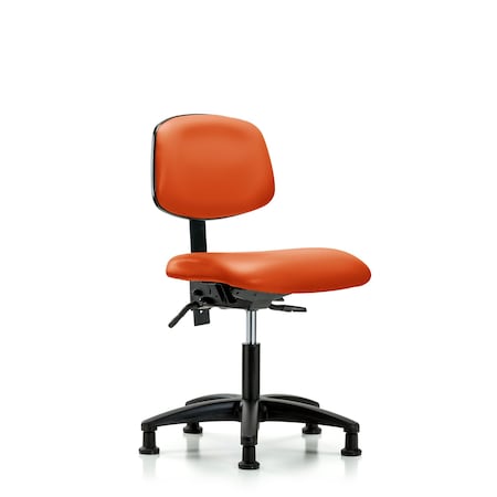 Desk Chair Desk Chair, Vinyl, Tilt Glides, Orange, No Arms, 18