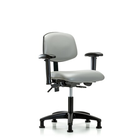 Desk Chair Desk Chair, Vinyl, Tilt AA Glides, Dov, Adjustable Arms, 18