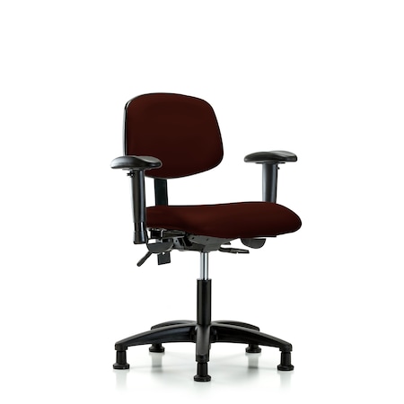 Desk Chair Desk Chair, Vinyl, Tilt AA Glides, Burg, Adjustable Arms, 18