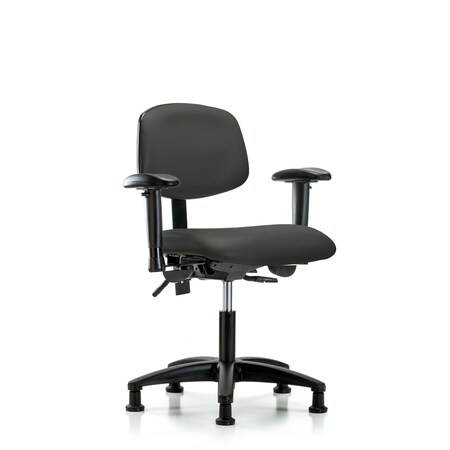 Desk Chair Desk Chair, Vinyl, Tilt AA Glides, Gry, Adjustable Arms, 18