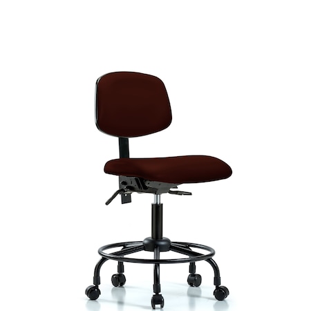 Desk Chair Desk Chair, RT Casters, Vinyl, Burg, No Arms, 21