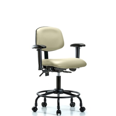 Desk Chair Desk Chair, RT AA, Casters Vinyl, Wht, Adjustable Arms, 21