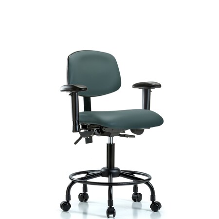 Desk Chair Desk Chair, RT AA, Casters Vinyl, Blu, Adjustable Arms, 21