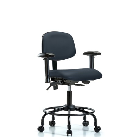 Desk Chair Desk Chair, RT AA, Casters Vinyl, Nav, Adjustable Arms, 21