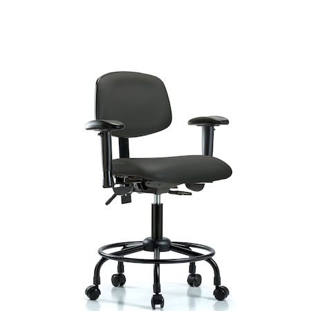 Desk Chair Desk Chair, RT AA, Casters Vinyl, Gry, Adjustable Arms, 21