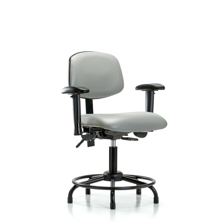 Desk Chair Desk Chair, RT AA, Glides, Vinyl, Dov, Adjustable Arms, 18