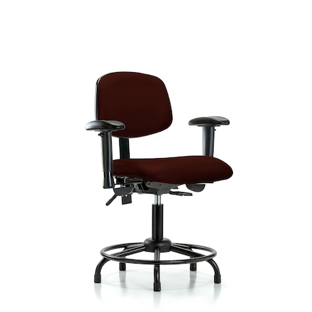 Desk Chair Desk Chair, RT AA, Glides, Vinyl, Burg, Adjustable Arms, 18