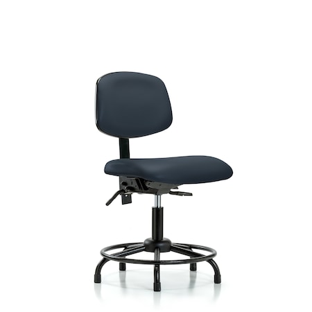 Desk Chair Desk Chair, Vinyl, Chrome AA Casters, Port, No Arms, 18